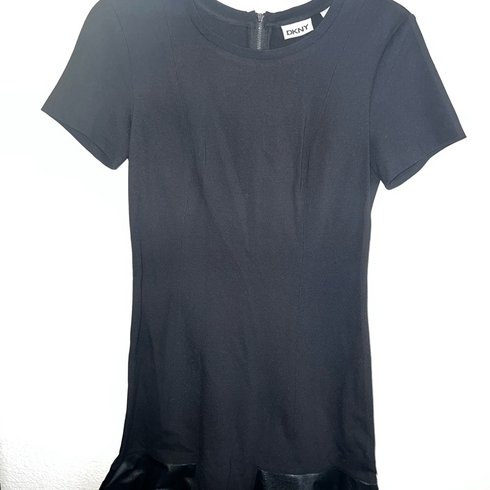 Leather bottom flow dress